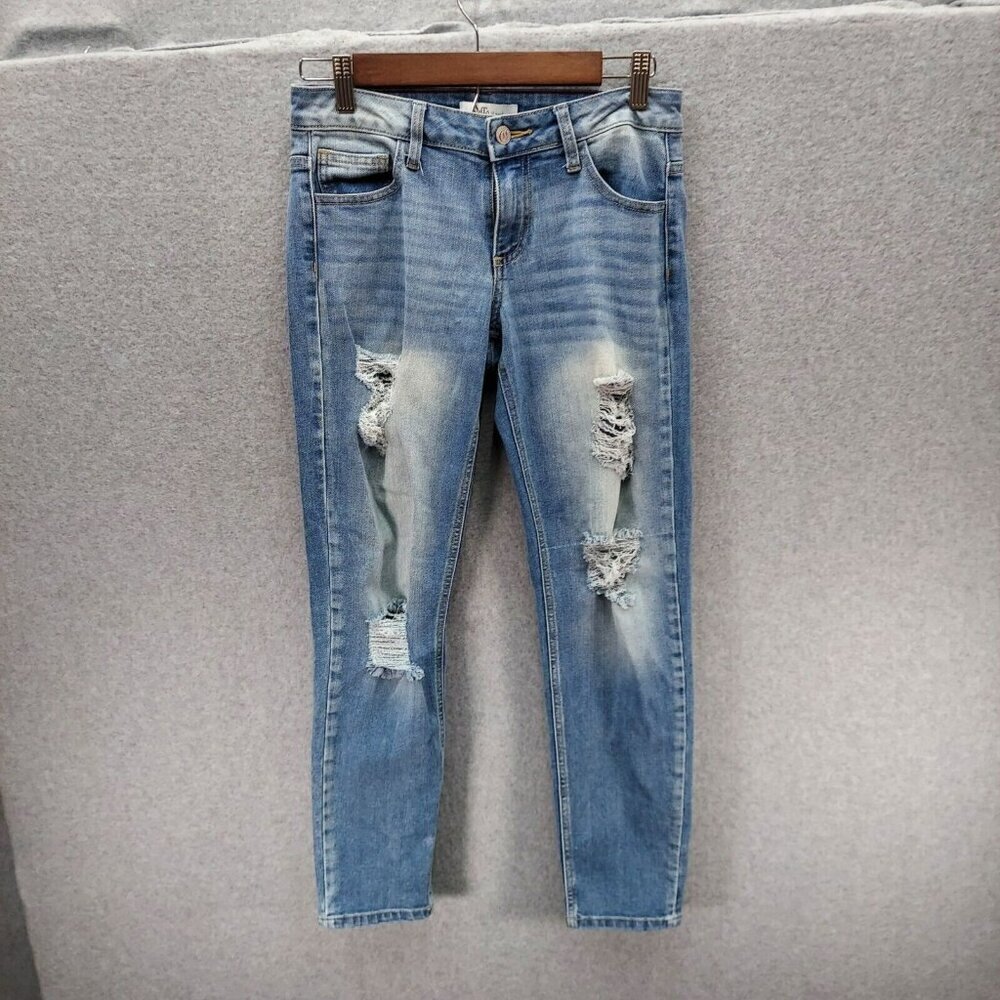 Vintage Distressed Light Blue Jeans Mid-Rise‎ Womens Denim Pants 28W
